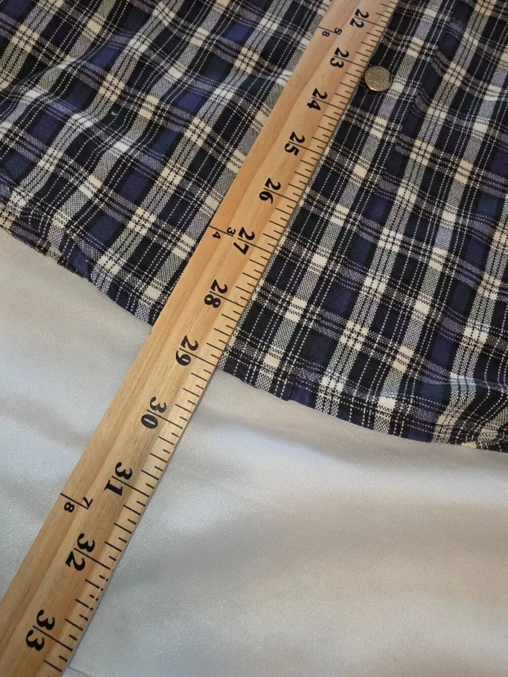 J. Crew Men's Button-Up Shirt Blue White Plaid Long Sleeve Linen Spread Collar L